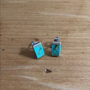 Sterling silver and genuine turquoise earrings
